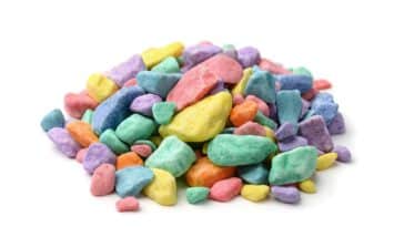 Pile of colored decorative gravel