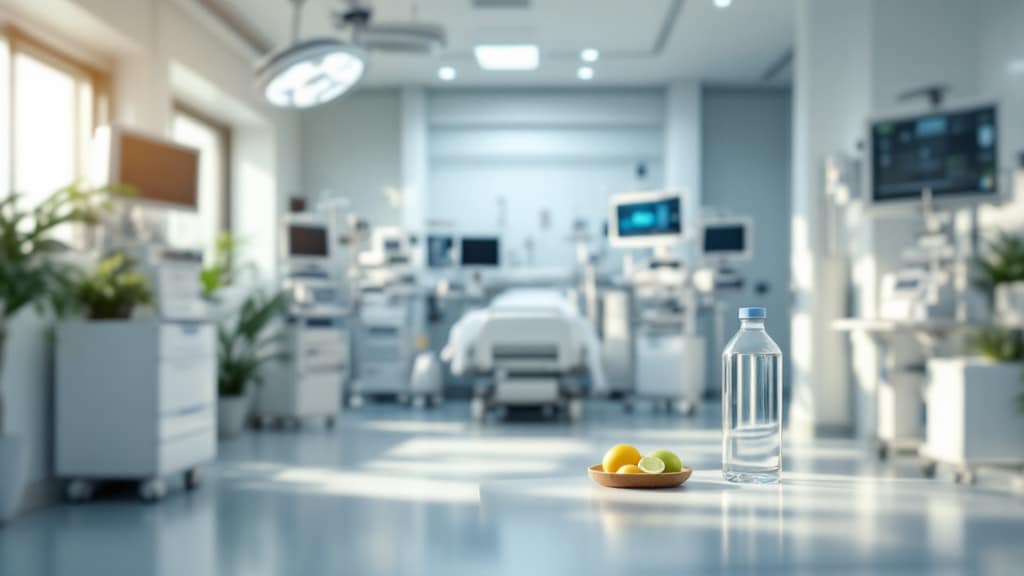 Intensivstation mit medizinischer Ausrüstung in sauberem Zustand